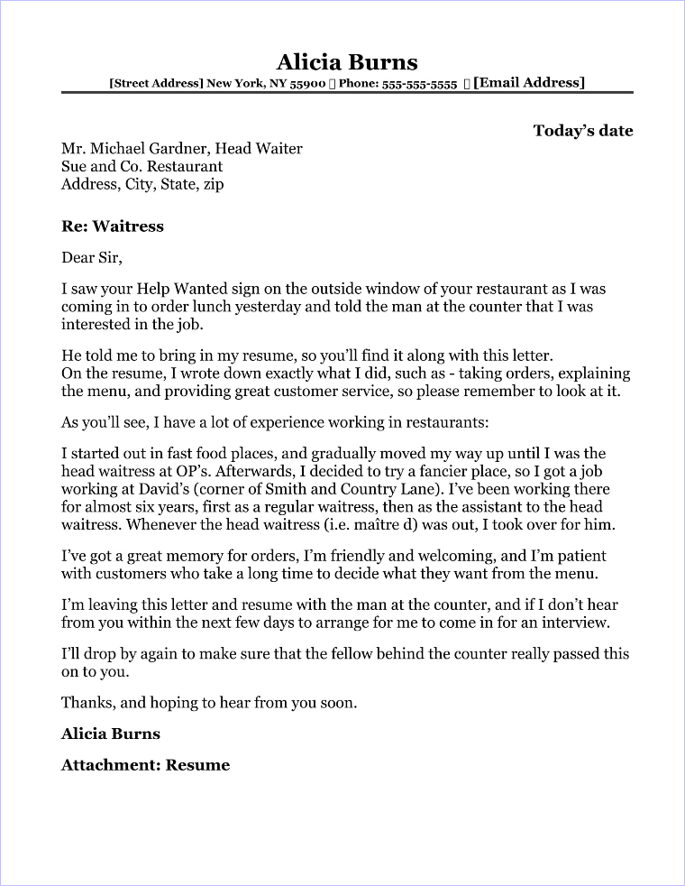 Restaurant Manager Cover Letter Sample
